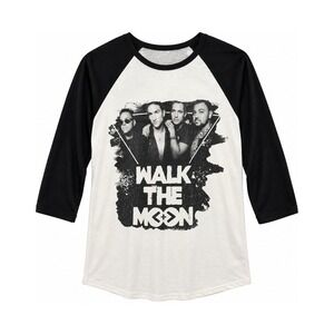 Walk The Moon Band Tee Large Black White Raglan Baseball Shirt Concert Graphic